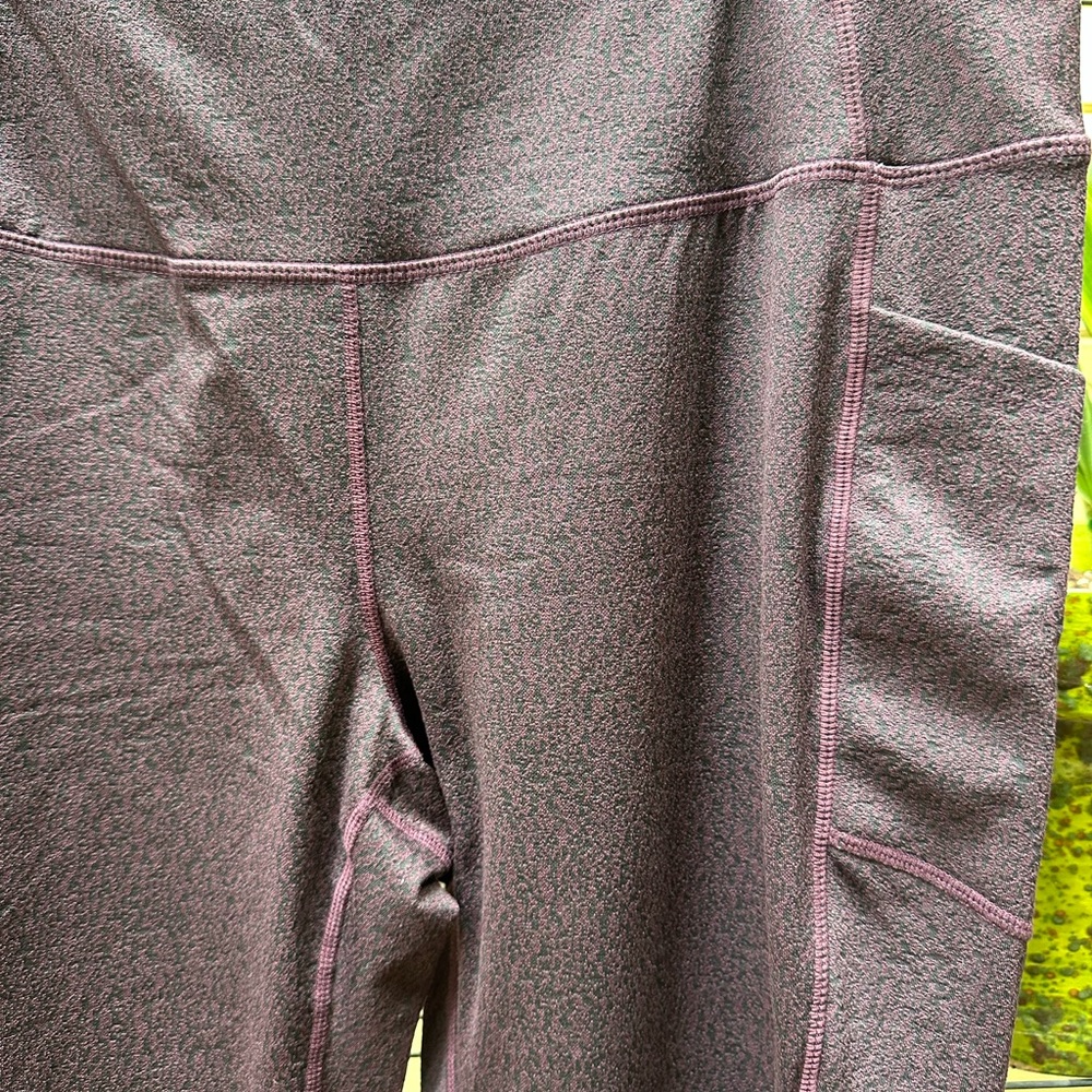 MONDETTA Womens Midweight Brushed Purple Jacquard Legging Size XL Pockets - Picture 10 of 16
